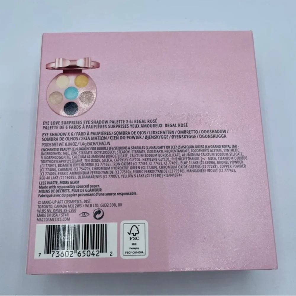 Mac 2022 Limited Holiday Eye Love Surprises Regal Rose 6 Pan Eyeshadow‎ Pallet